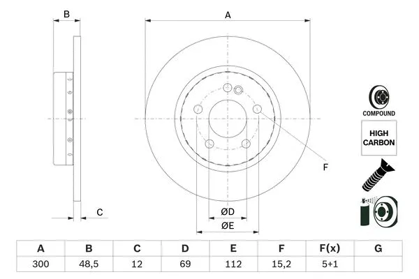 Brake Disc (0 986 479 H49)