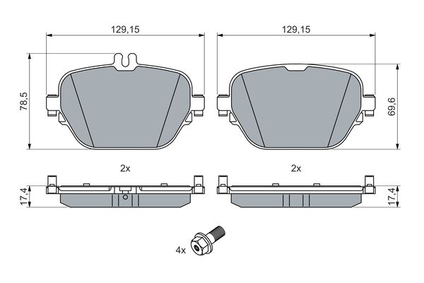 Brake Pad Set, disc brake (0 986 460 039)