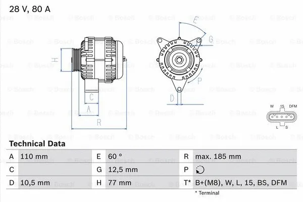 Alternator (0 986 042 360)
