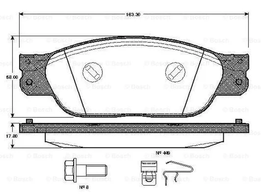Brake Pad Set, disc brake (0 986 TB2 362)