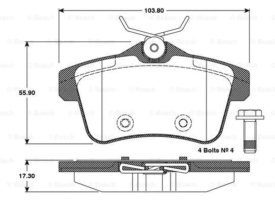 Brake Pad Set, disc brake (0 986 TB3 101)