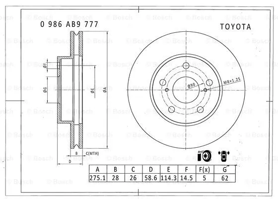 Brake Disc (0 986 AB9 777)