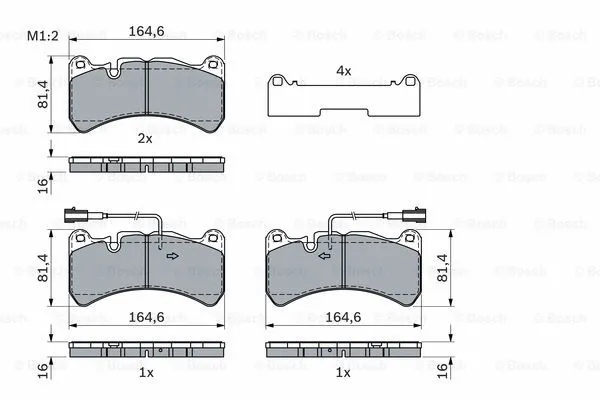 Brake Pad Set, disc brake (0 986 424 104)