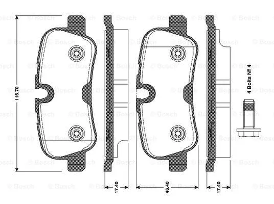 Brake Pad Set, disc brake (0 986 TB3 081)