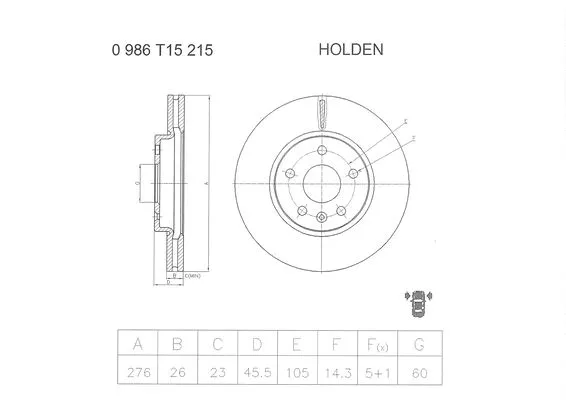 Brake Disc (0 986 T15 215)