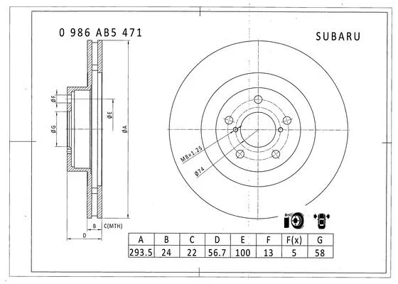 Brake Disc (0 986 AB5 471)