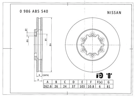 Brake Disc (0 986 AB5 540)