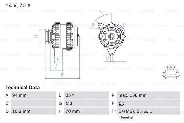 Alternator (0 986 045 891)