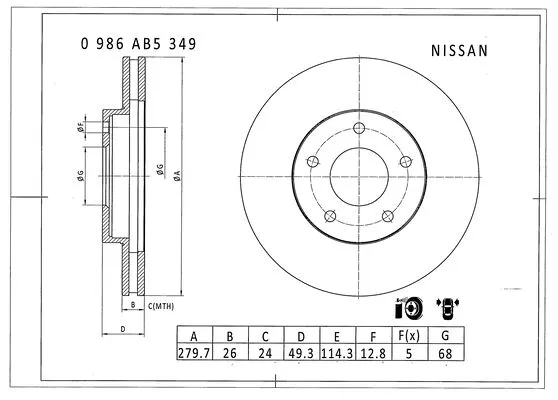 Brake Disc (0 986 AB5 349)