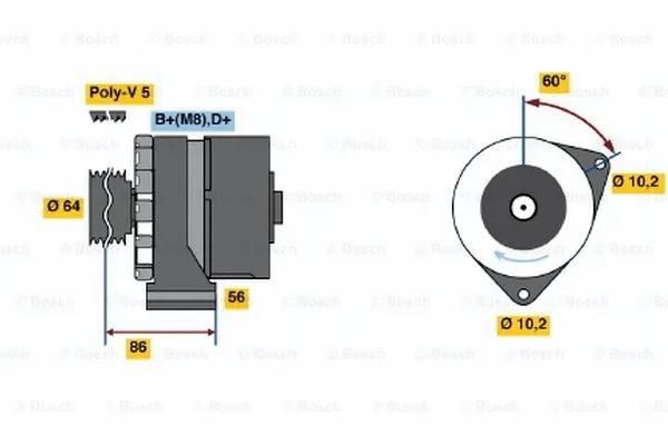 Alternator (0 986 033 910)