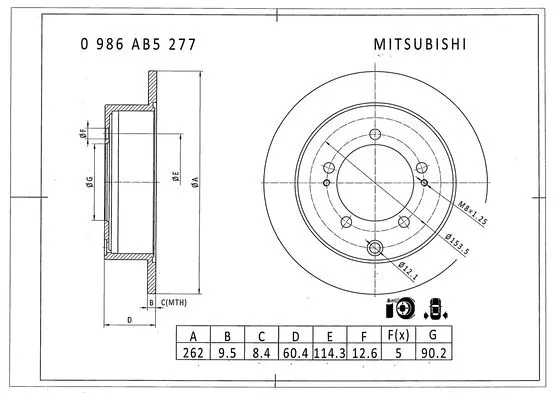 Brake Disc (0 986 AB5 277)