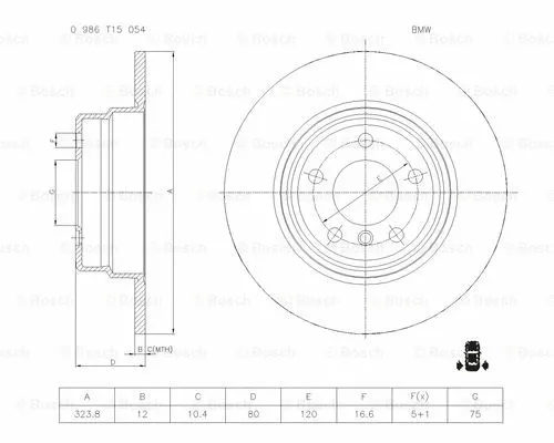 Brake Disc (0 986 T15 054)