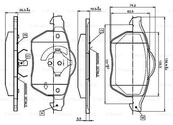 Brake Pad Set, disc brake (0 986 TB3 068)