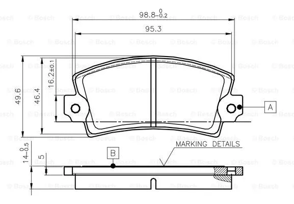 Brake Pad Set, disc brake (0 986 TB2 477)