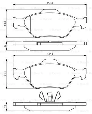 Brake Pad Set, disc brake (0 986 494 511)