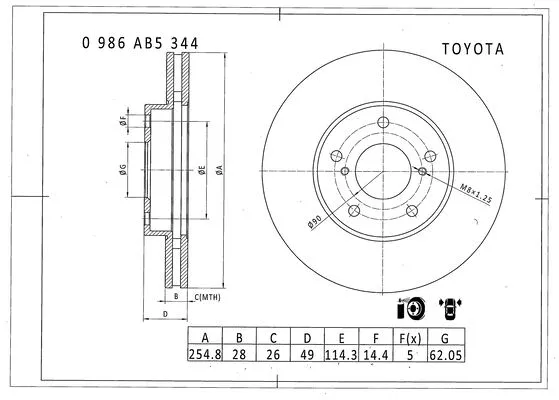 Brake Disc (0 986 AB5 344)