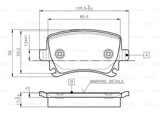 Brake Pad Set, disc brake (0 986 TB2 458)