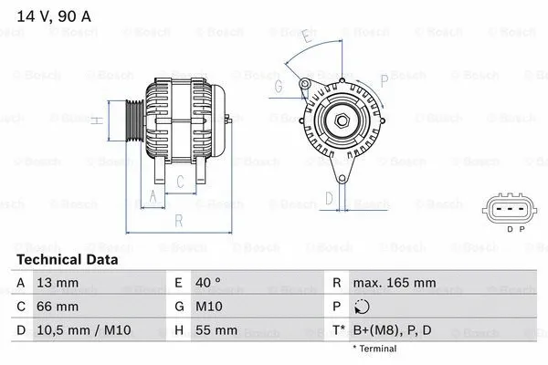 Alternator (0 986 082 430)