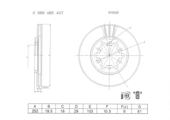Brake Disc (0 986 AB5 407)