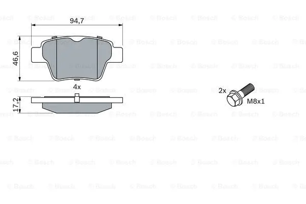 Brake Pad Set, disc brake (0 986 494 099)