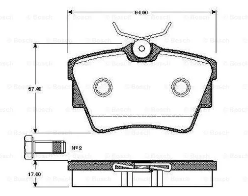 Brake Pad Set, disc brake (0 986 TB2 737)