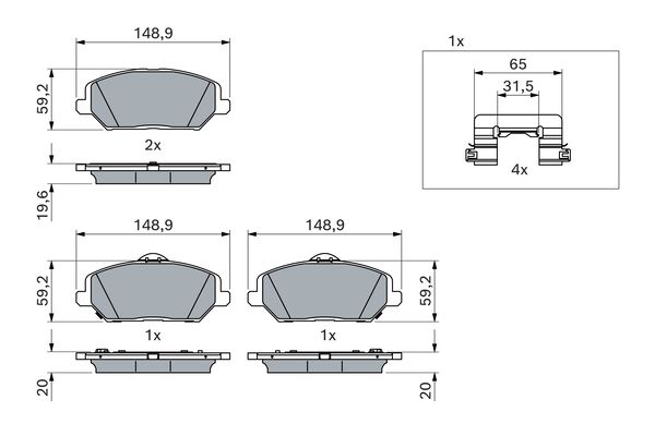 Brake Pad Set, disc brake (0 986 424 862)