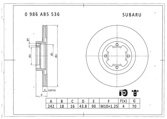 Brake Disc (0 986 AB5 536)