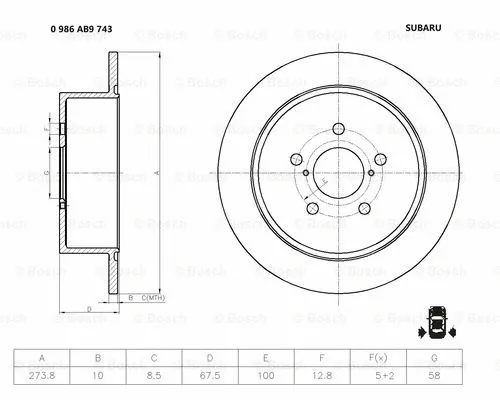 Brake Disc (0 986 AB9 743)