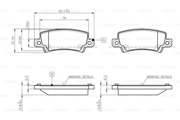 Brake Pad Set, disc brake (0 986 TB2 416)