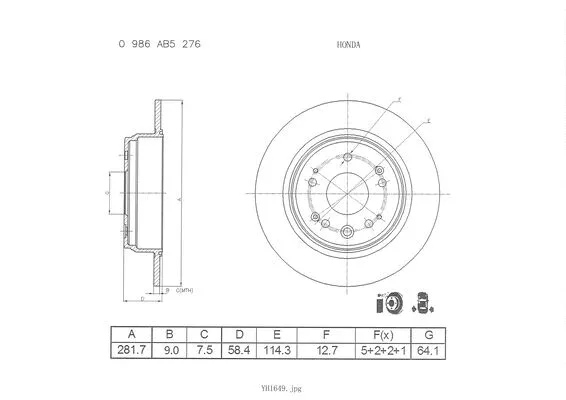 Brake Disc (0 986 AB5 276)