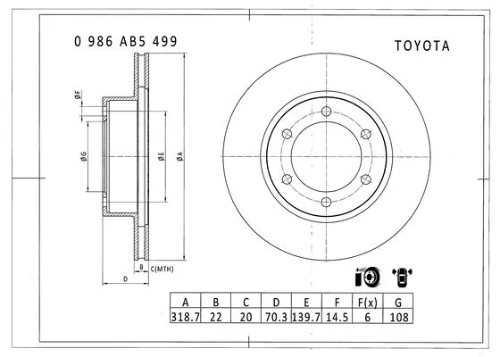 Brake Disc (0 986 AB5 499)