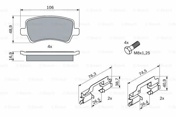 Brake Pad Set, disc brake (0 986 494 213)