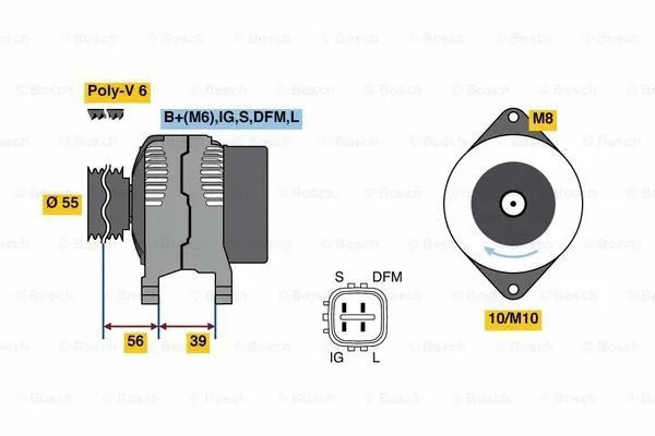 Alternator (0 986 080 450)