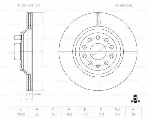 Brake Disc (F 026 A09 385)