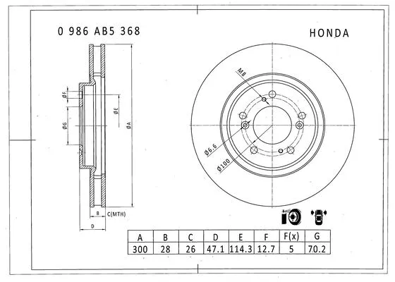 Brake Disc (0 986 AB5 368)