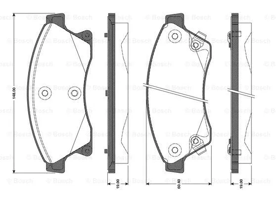 Brake Pad Set, disc brake (0 986 TB3 104)