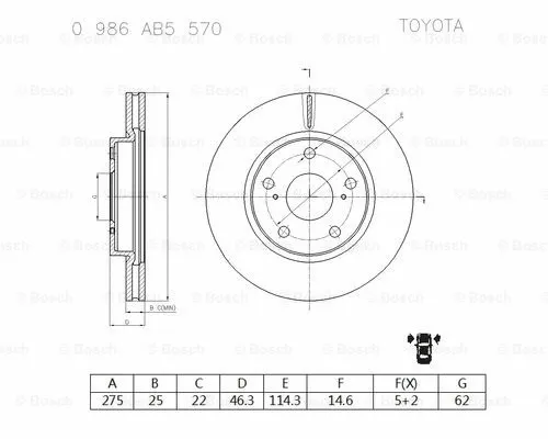 Brake Disc (0 986 AB5 570)