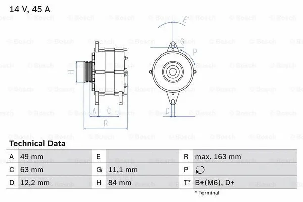 Alternator (0 986 033 880)