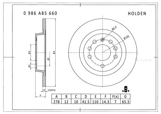 Brake Disc (0 986 AB5 660)