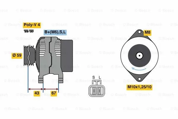 Alternator (0 986 080 520)