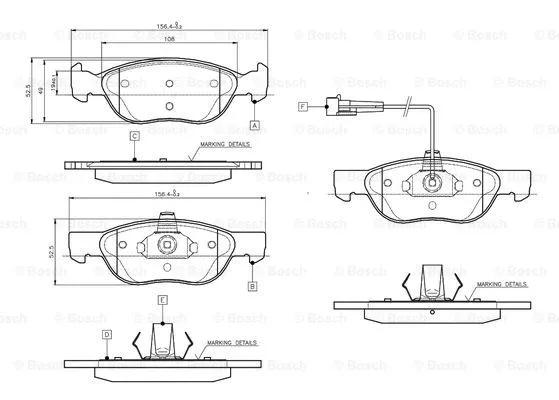 Brake Pad Set, disc brake (0 986 TB2 282)