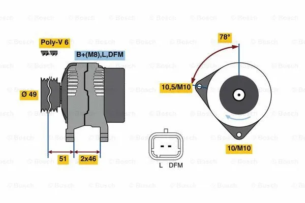 Alternator (0 986 081 020)