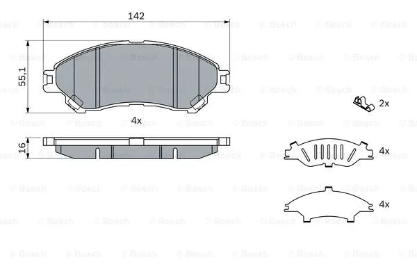 Brake Pad Set, disc brake (0 986 494 742)