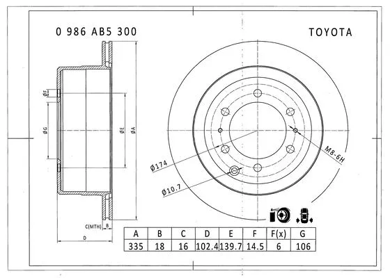 Brake Disc (0 986 AB5 300)