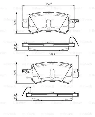 Brake Pad Set, disc brake (0 986 TB3 223)