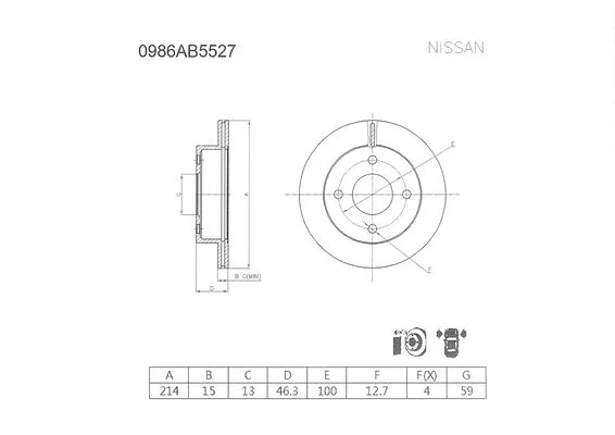 Brake Disc (0 986 AB5 527)