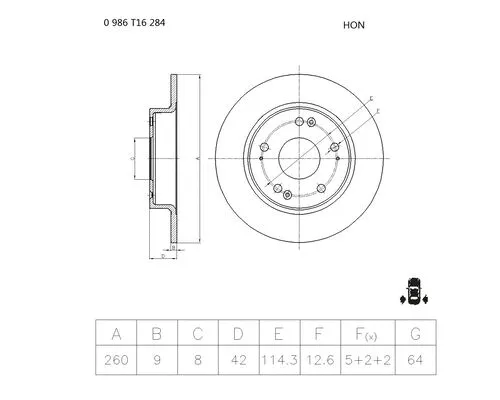 Brake Disc (0 986 T16 284)
