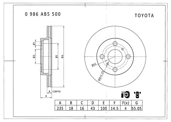 Brake Disc (0 986 AB5 500)