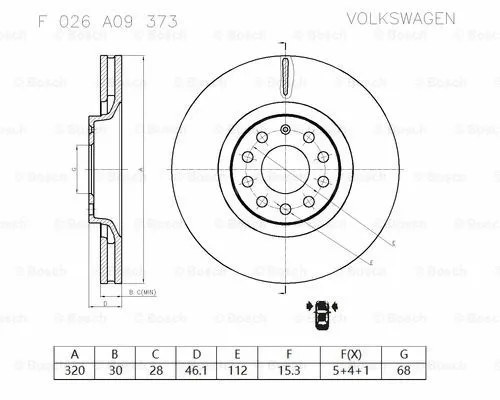 Brake Disc (F 026 A09 373)
