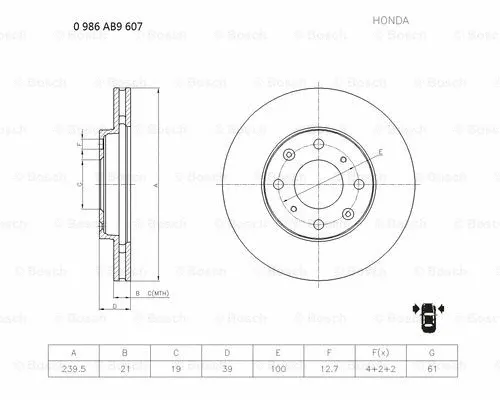 Brake Disc (0 986 AB9 607)